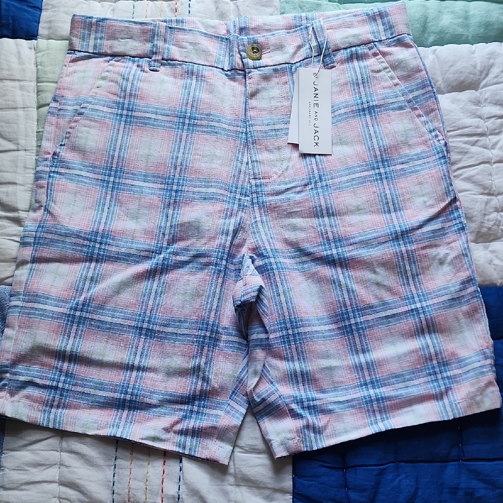 NWT Janie & Jack Plaid Shorts Size 10